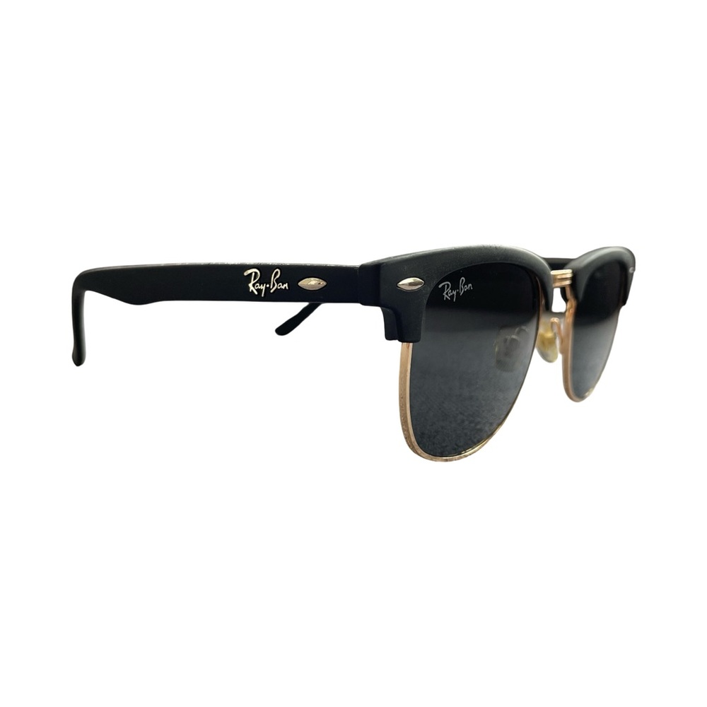 Ray-Ban RB3016 Clubmaster Classic Black and Gold Smoke Lens Sunglasses - Picture 8 of 9